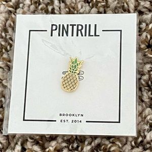 New Pintrill Enamel & Brass Pineapple Lapel Pin